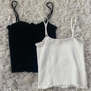 2 brandy Melville ruffle tanks